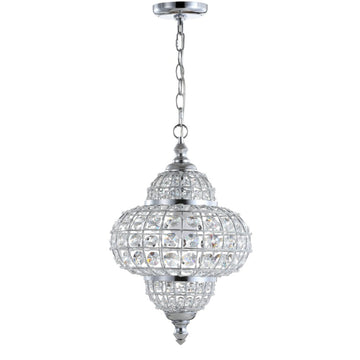 Juliette 12" Crystal/Metal LED Pendant Pendant - JONATHAN Y